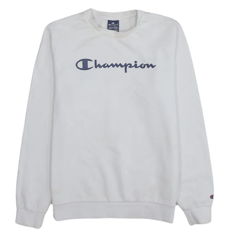 Champion 90's Spellout Crew Neck Sweatshirt XXLarge (2XL) White sold by Vintage Club
