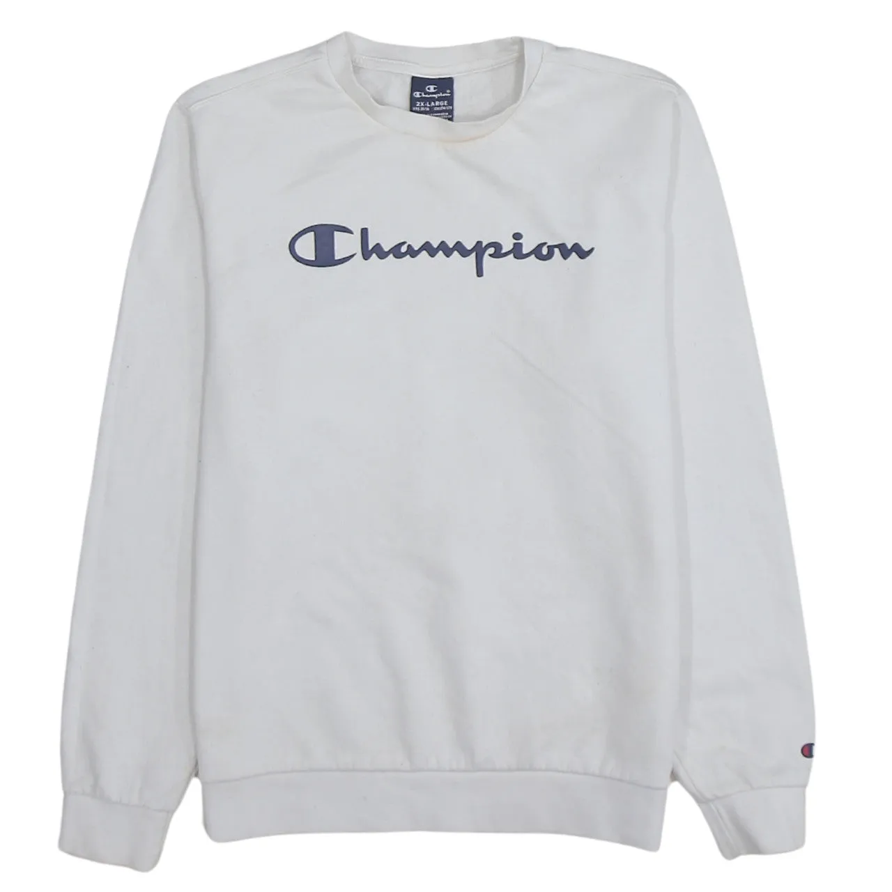 Champion 90's Spellout Crew Neck Sweatshirt XXLarge (2XL) White sold by Vintage Club