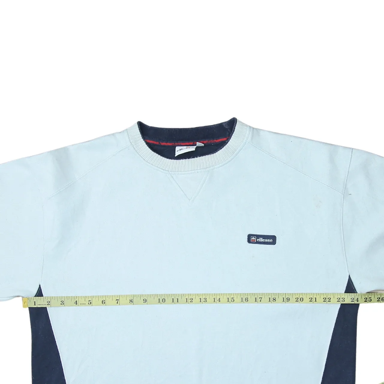 Ellesse Light Blue Sweatshirt Women’s XLarge Embroidered Chest Logo Navy Side Panels Pullover Top sold by Vintage Club product image thumbnail 5
