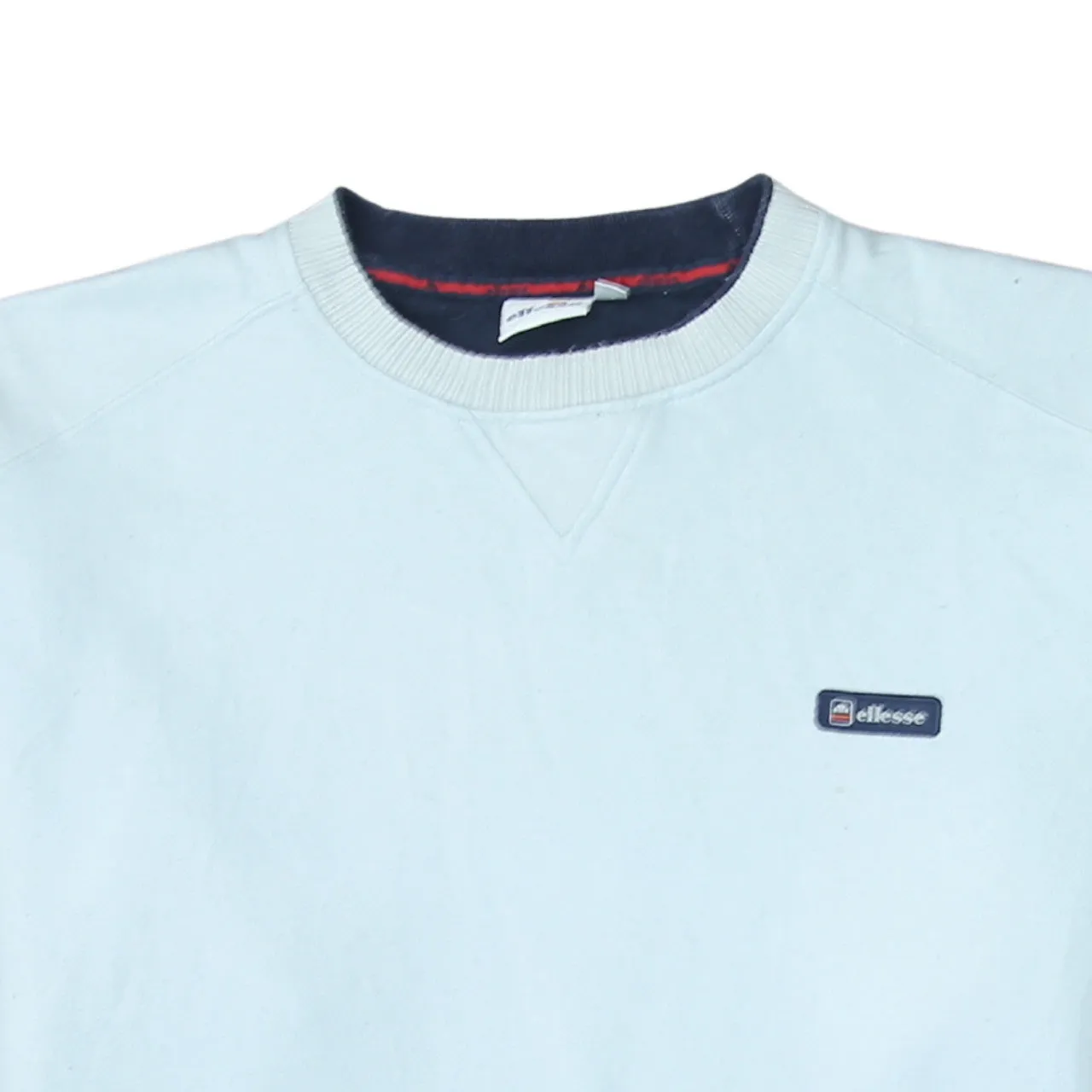 Ellesse Light Blue Sweatshirt Women’s XLarge Embroidered Chest Logo Navy Side Panels Pullover Top sold by Vintage Club product image thumbnail 3