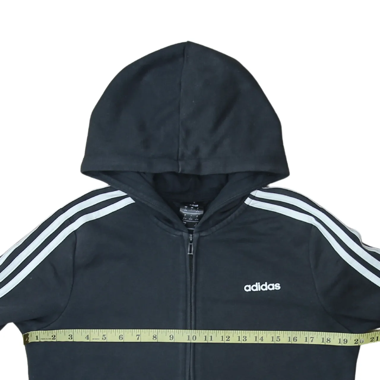 Adidas 90's Striped Sleeve Full Zip Up Hoodie Large Black sold by Vintage Club product image thumbnail 5