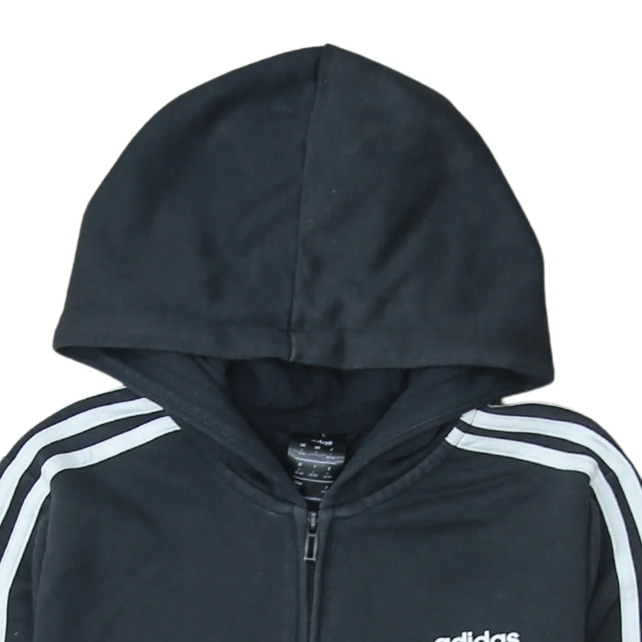 Adidas 90's Striped Sleeve Full Zip Up Hoodie Large Black sold by Vintage Club product image thumbnail 3