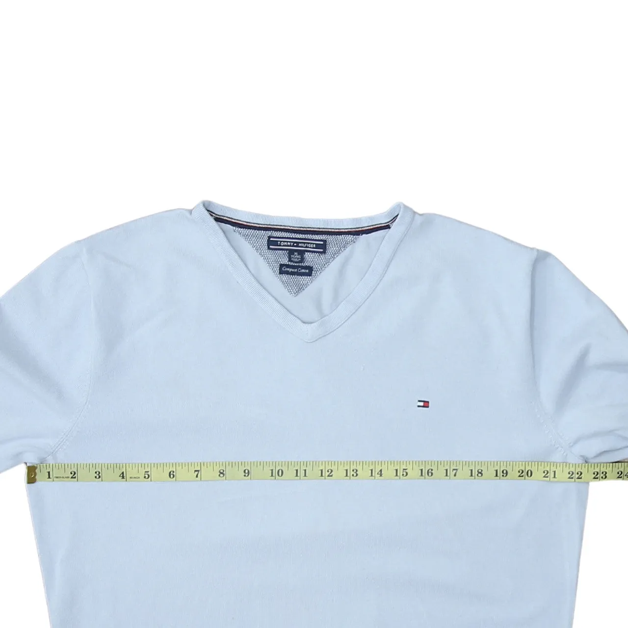 Tommy Hilfiger 90's Lightweight V Neck Sweatshirt XLarge Blue sold by Vintage Club product image thumbnail 5