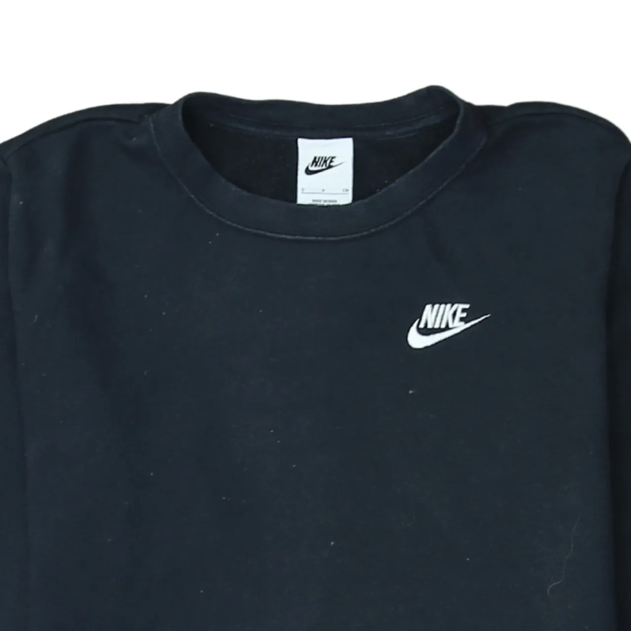 Nike Black Sweatshirt Men's Small Printed Chest Swoosh Logo Crewneck Pullover Fleece Top sold by Vintage Club product image thumbnail 3