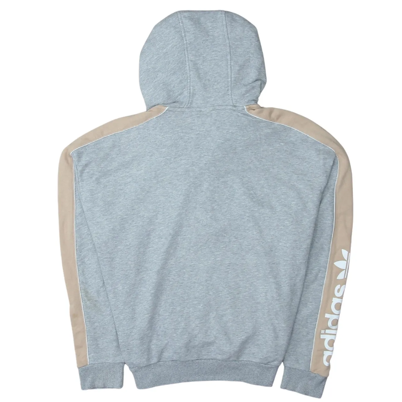 Adidas 90's Drawstring Pockets Quarter Zip Hoodie Large Grey sold by Vintage Club product image thumbnail 2