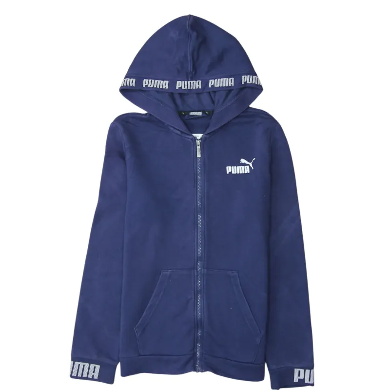 Puma 90's Drawstring Pockets Full Zip Up Hoodie XLarge Navy Blue sold by Vintage Club