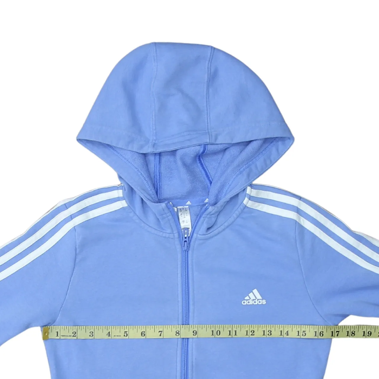 Adidas 90's Striped Sleeve Full Zip Up Hoodie Large Blue sold by Vintage Club product image thumbnail 5
