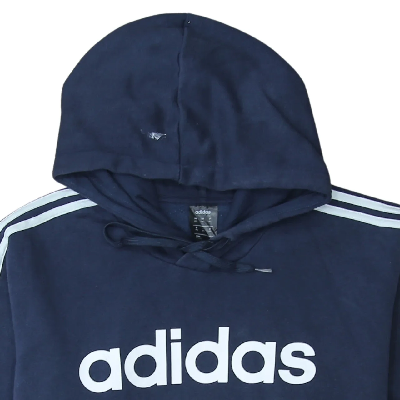 Adidas Navy Blue Hoodie Men's XXLarge Big Logo Three Stripe Sleeve Pullover Sweatshirt sold by Vintage Club product image thumbnail 3