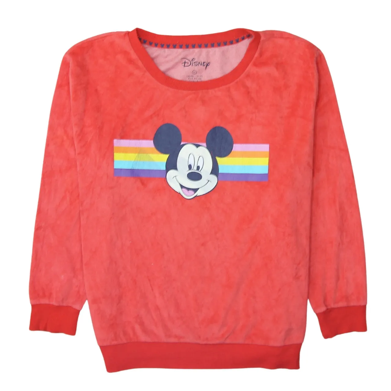 Disney 90's Mickey Mouse Crew Neck Sweatshirt XLarge Red sold by Vintage Club