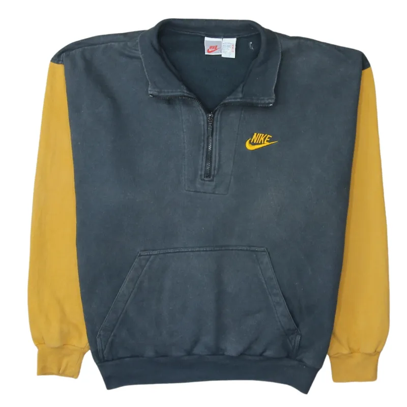 Nike 90's Swoosh Quarter Zip Sweatshirt Large Black sold by Vintage Club