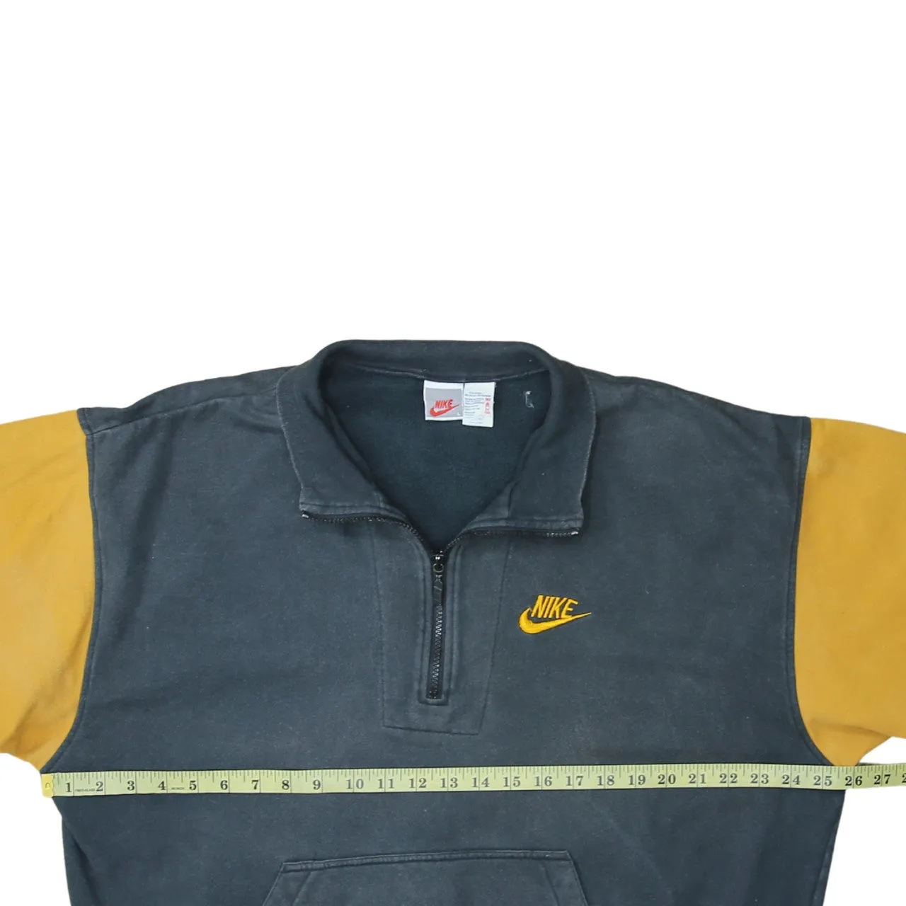 Nike Black Gold Sweatshirt Men's Large Quarter Zip Embroidered Logo Pouch Pocket Pullover Fleece Top sold by Vintage Club product image thumbnail 5