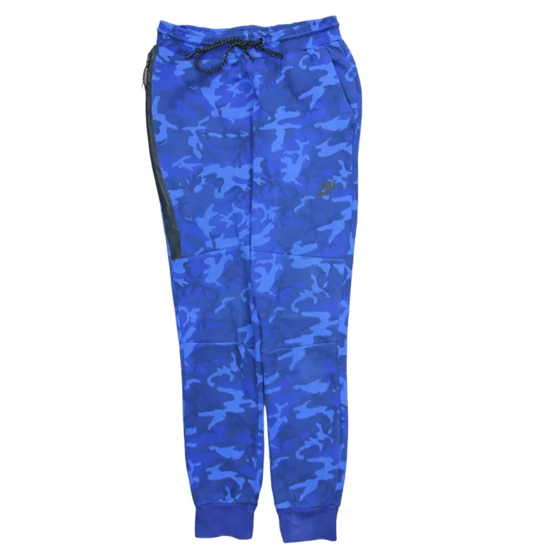 Nike Blue Camo Joggers Men’s Small Drawstring Waist Zip Pocket Printed Logo Sweatpants sold by Vintage Club