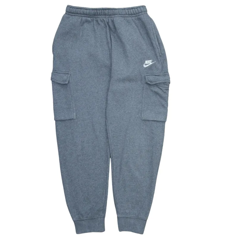 Nike Grey Joggers Sweatpants Men's Small Cargo Pockets Printed Swoosh Fleece Loungewear sold by Vintage Club