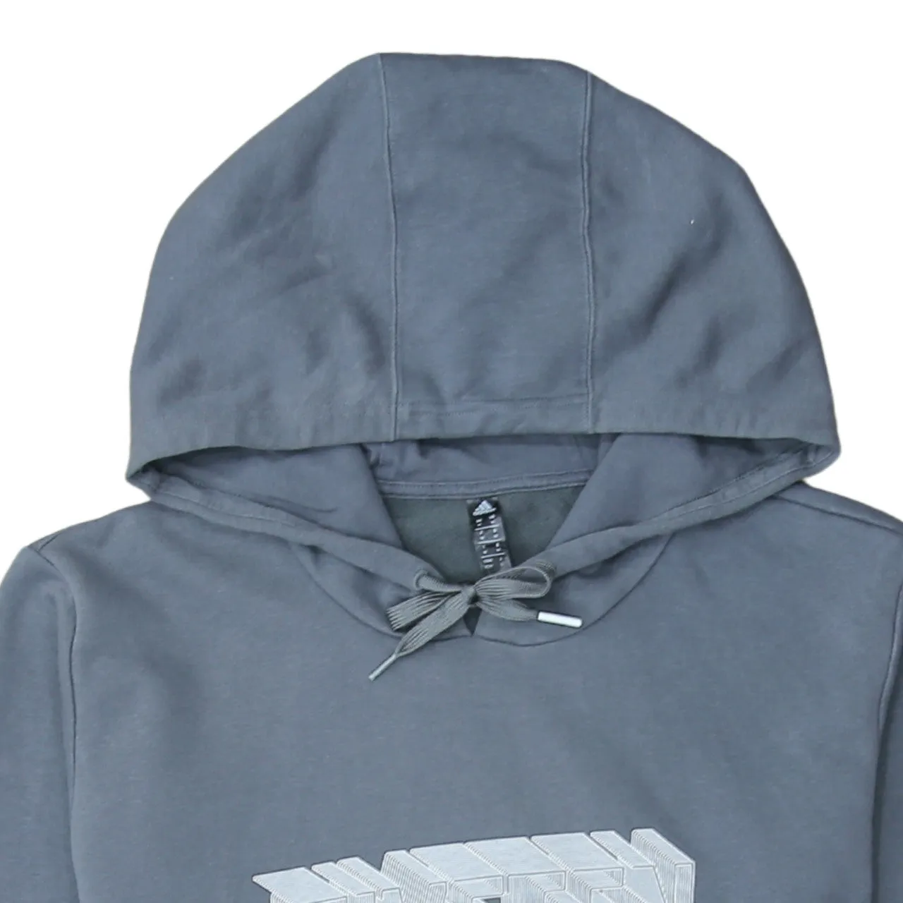 Adidas 90's Drawstring Pockets Pullover Hoodie Medium Grey sold by Vintage Club product image thumbnail 3