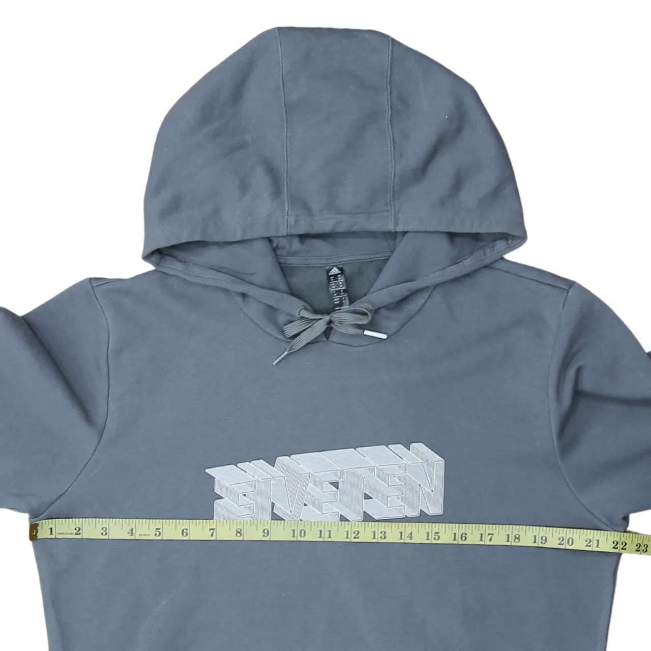 Adidas 90's Drawstring Pockets Pullover Hoodie Medium Grey sold by Vintage Club product image thumbnail 5