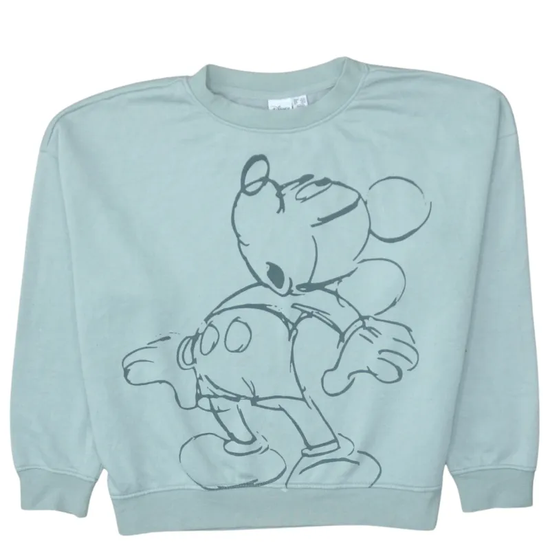 Disney 90's Mickey Mouse Crew Neck Sweatshirt Large Green sold by Vintage Club