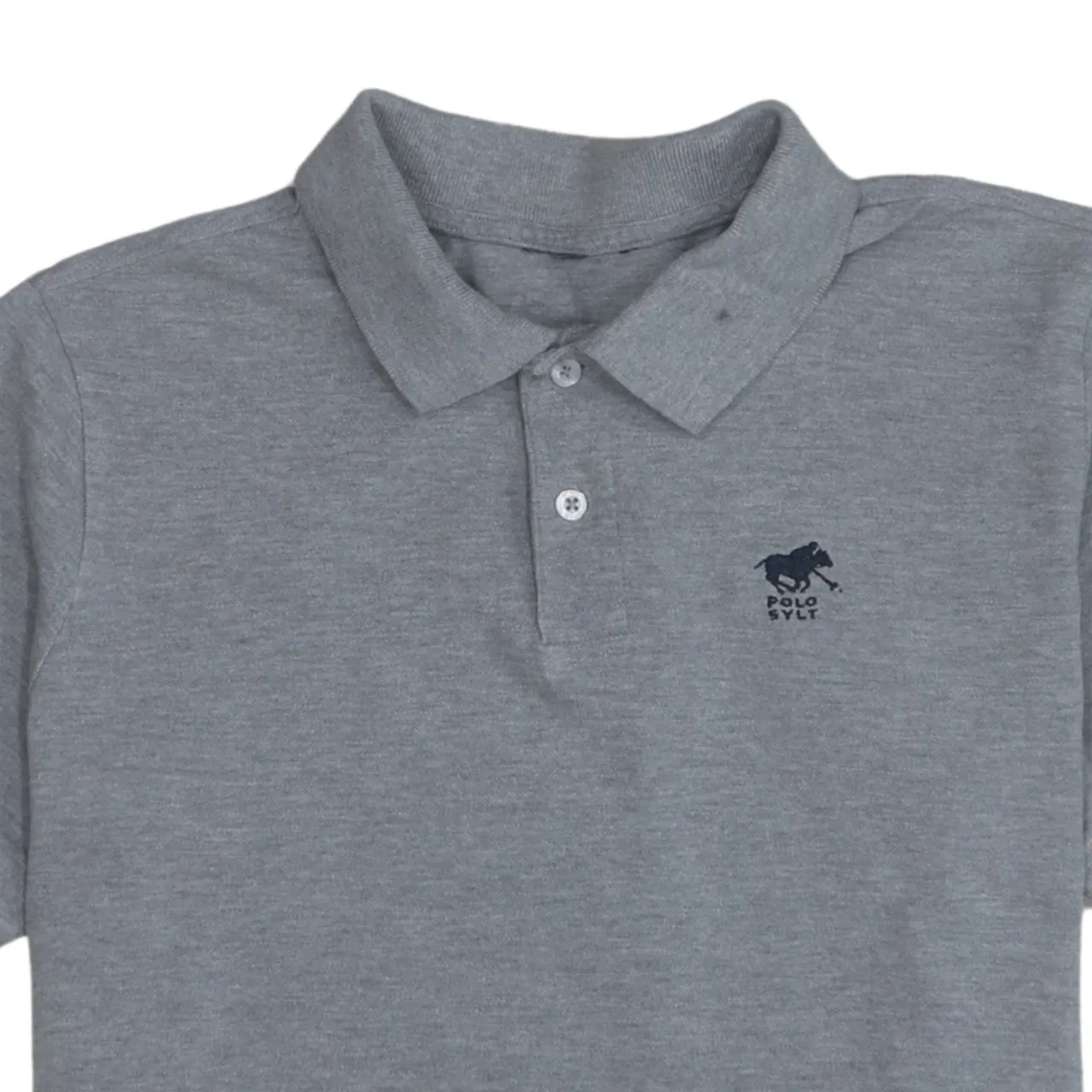 Retro 90's Short Sleeves Quarter Button Polo Shirt Small Grey sold by Vintage Club product image thumbnail 3