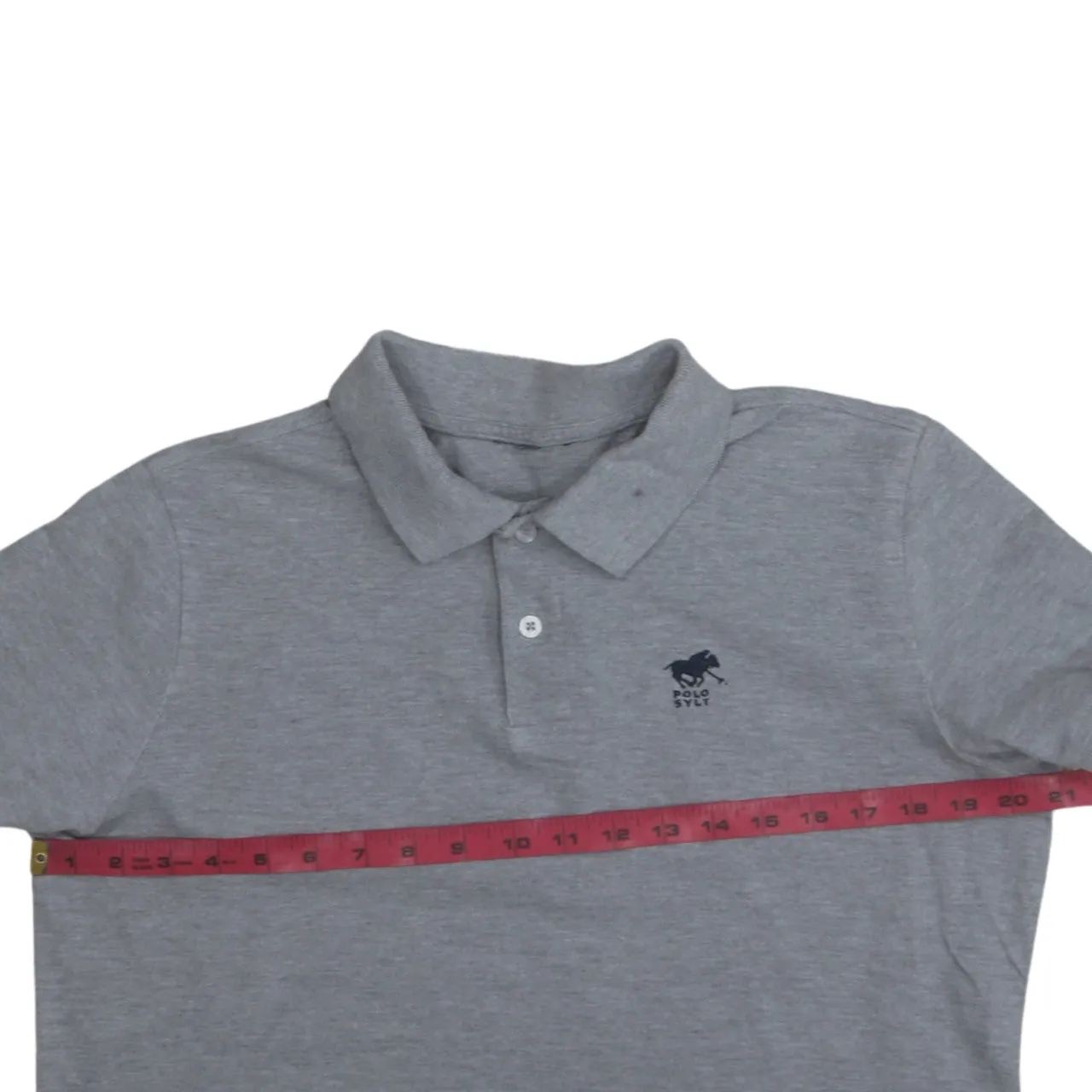 Retro 90's Short Sleeves Quarter Button Polo Shirt Small Grey sold by Vintage Club product image thumbnail 5