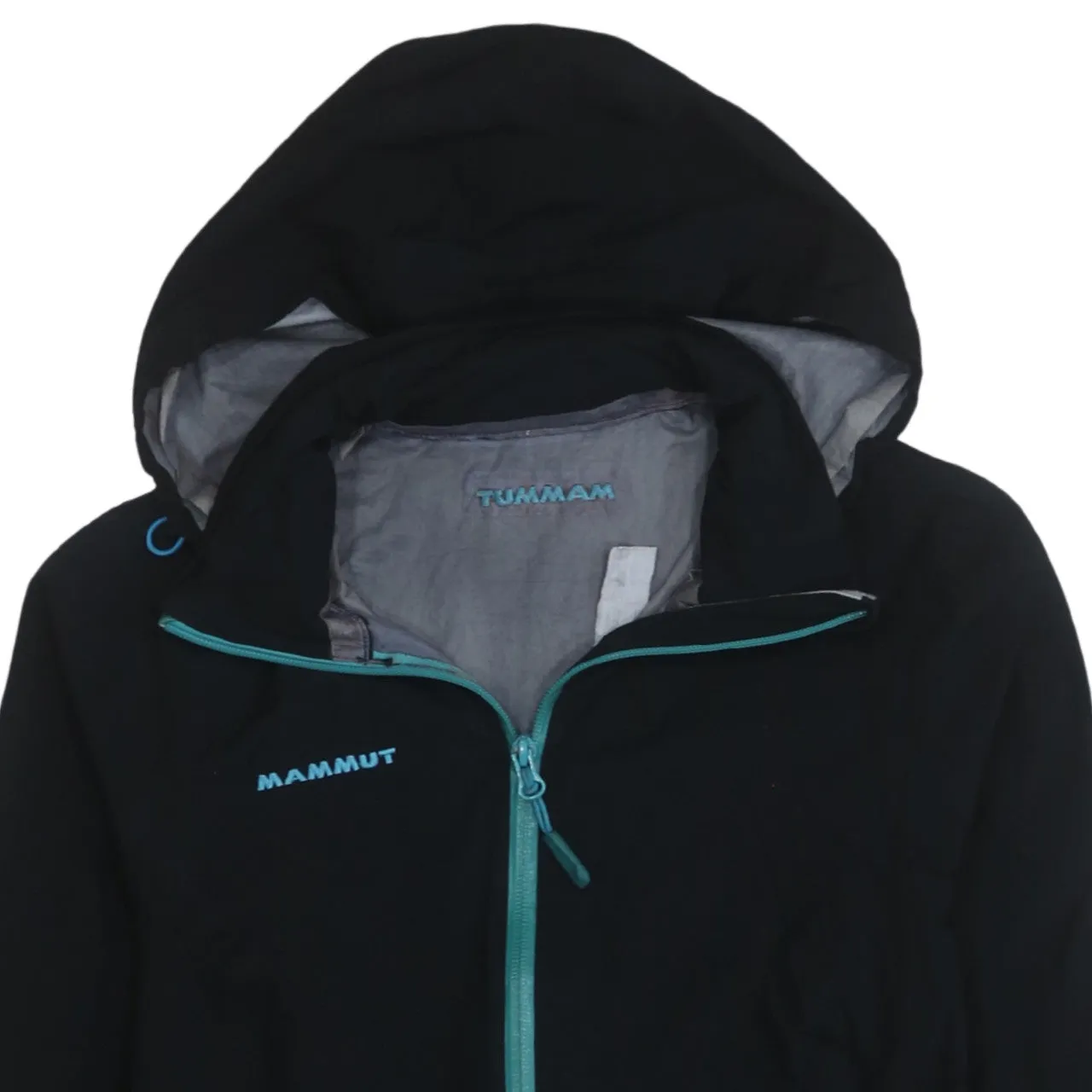Mammut Black Softshell Jacket Women's XSmall Hooded Full Zip Turquoise Zip Pockets Outdoor Coat sold by Vintage Club product image thumbnail 3