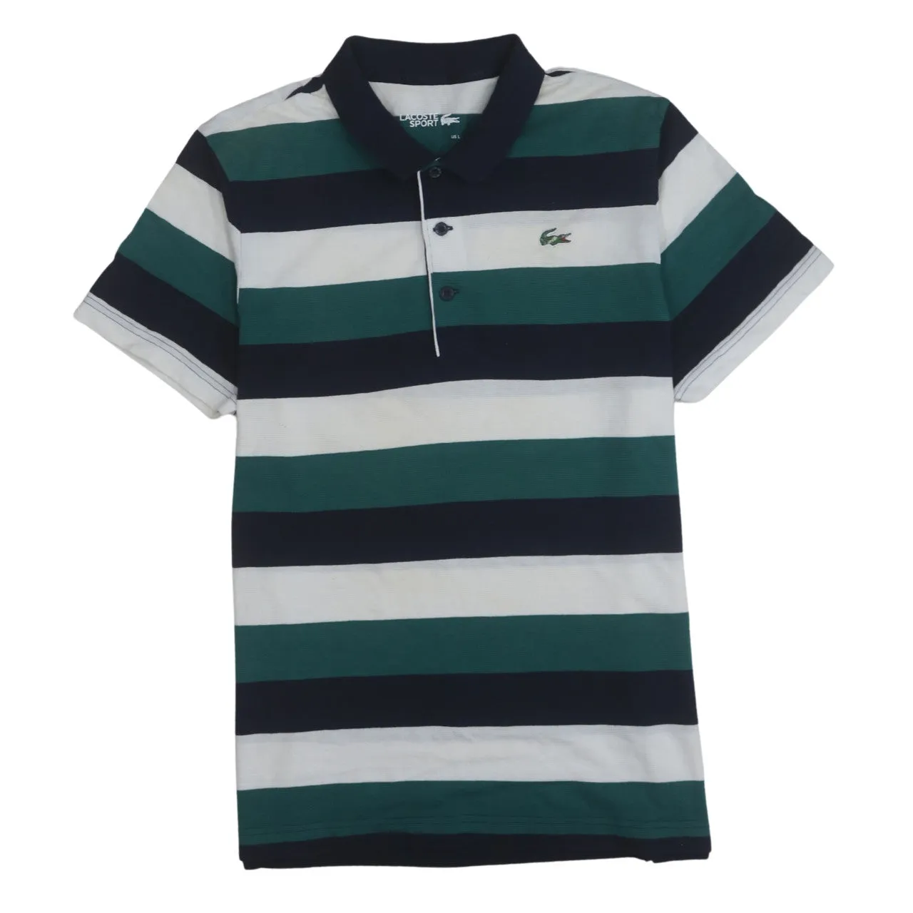 Lacoste 90's Short Sleeves Quarter Button Polo Shirt Large Black sold by Vintage Club