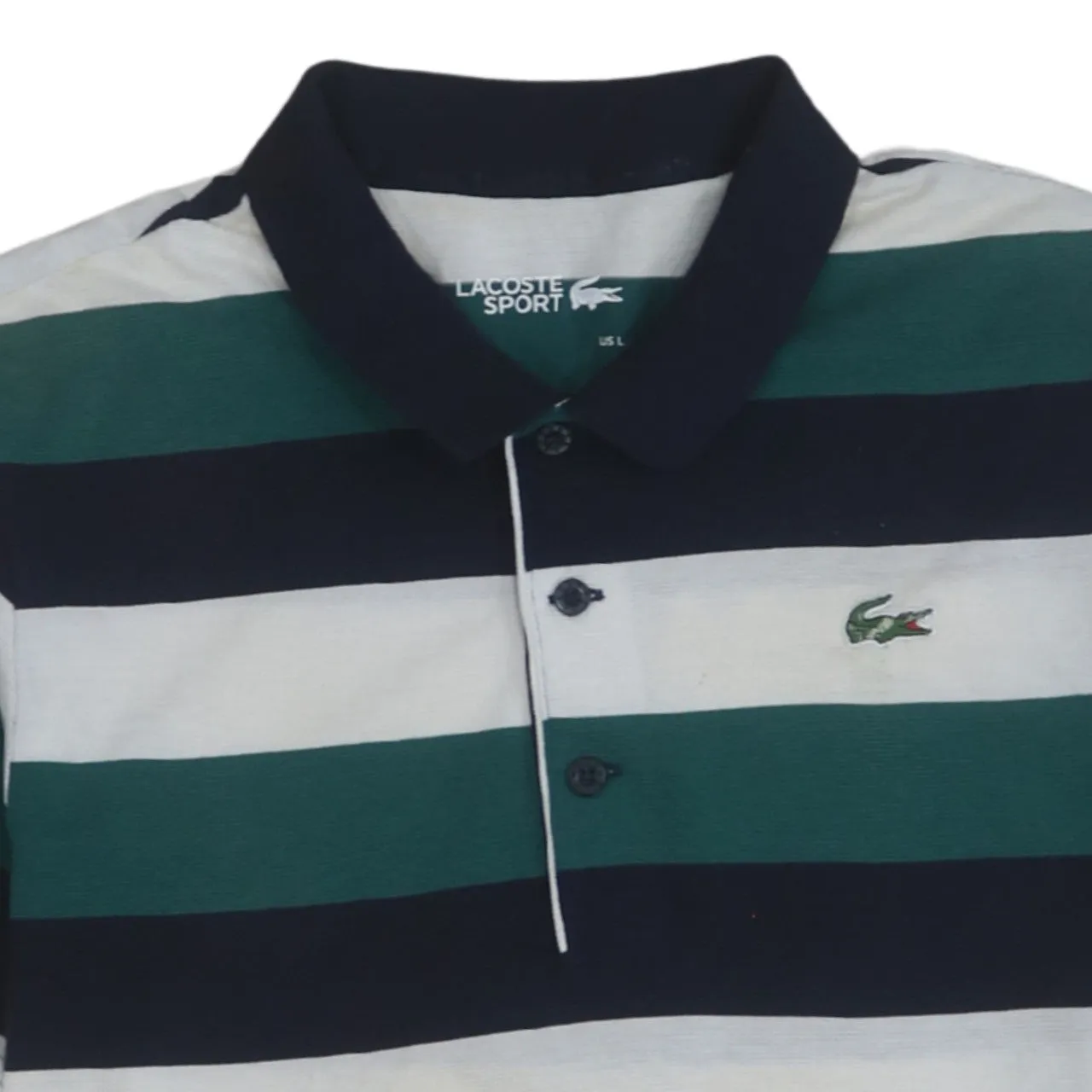 Lacoste 90's Short Sleeves Quarter Button Polo Shirt Large Black sold by Vintage Club product image thumbnail 3
