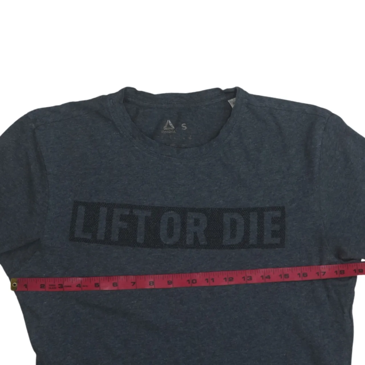 Reebok Dark Charcoal T Shirt Men's Small Lift Or Die Printed Logo Gym Tee sold by Vintage Club product image thumbnail 5