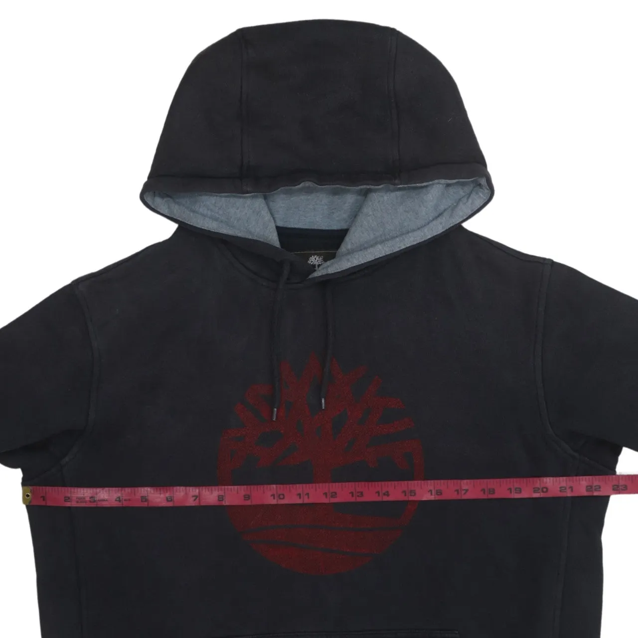 Timberland Black Hoodie Men’s Medium Red Tree Logo Pullover Kangaroo Pocket Sweatshirt sold by Vintage Club product image thumbnail 5