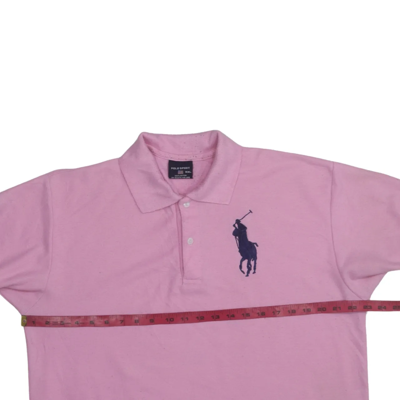 Polo Sport 90's Short Sleeves Quarter Button Polo Shirt XXLarge (2XL) Pink sold by Vintage Club product image thumbnail 5