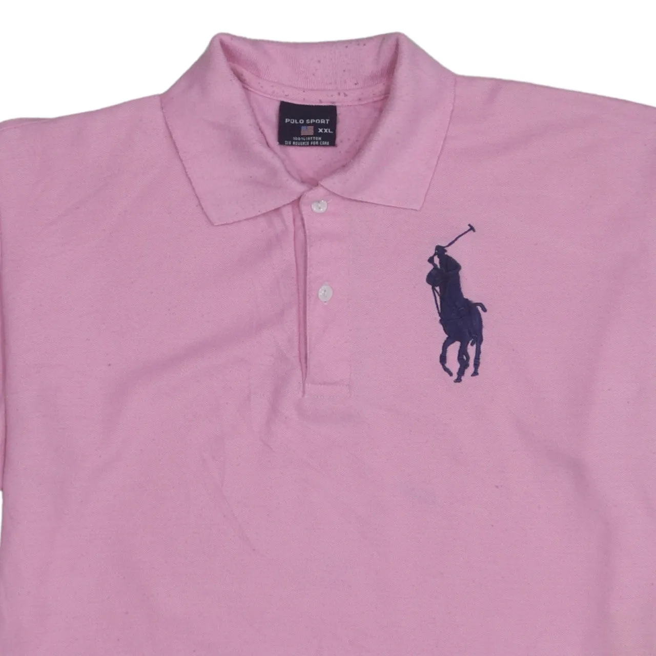 Polo Sport 90's Short Sleeves Quarter Button Polo Shirt XXLarge (2XL) Pink sold by Vintage Club product image thumbnail 3