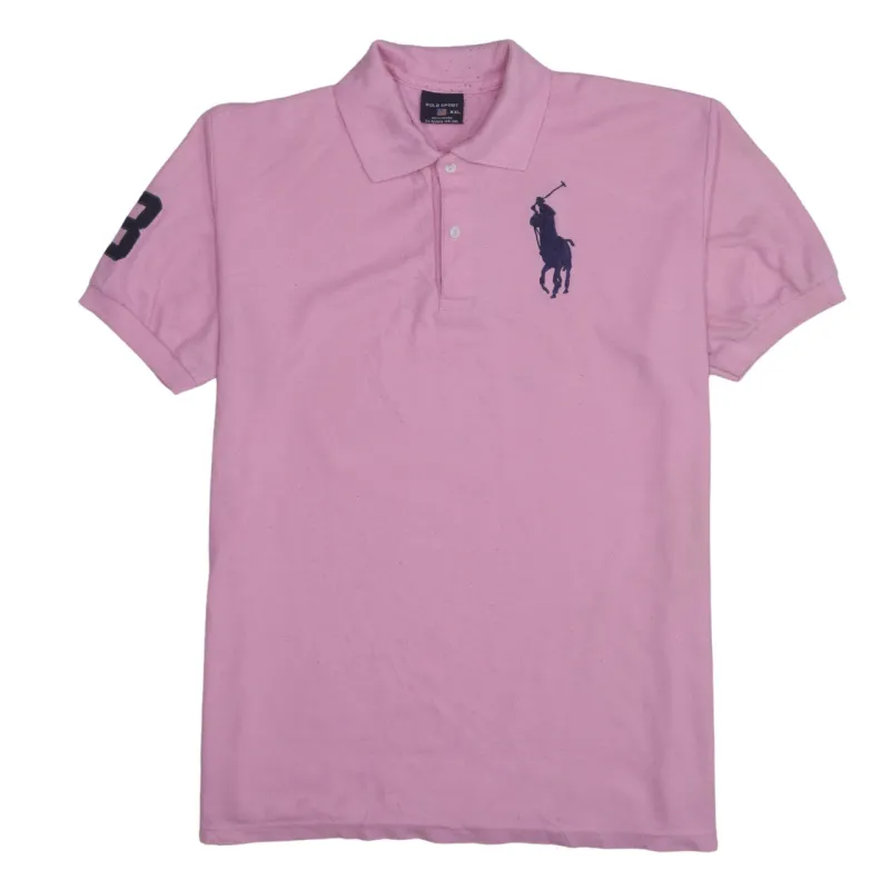 Polo Sport 90's Short Sleeves Quarter Button Polo Shirt XXLarge (2XL) Pink sold by Vintage Club