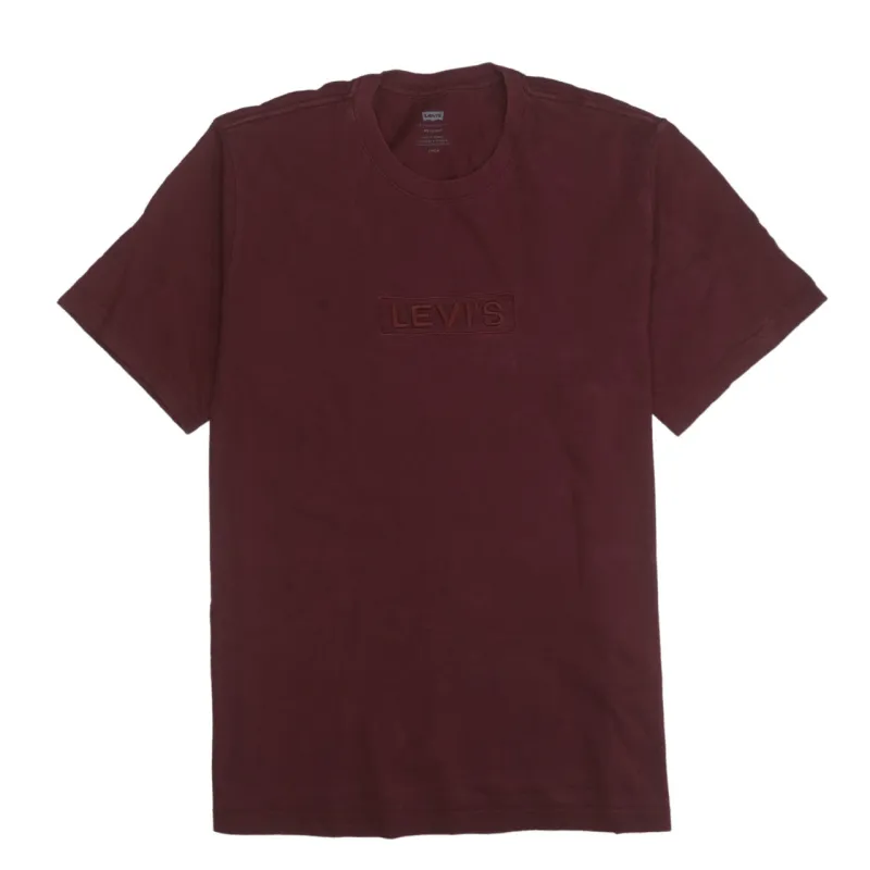 Levi's 90's Short Sleeves Crew Neck T Shirt Small Burgundy Red made by Levi's