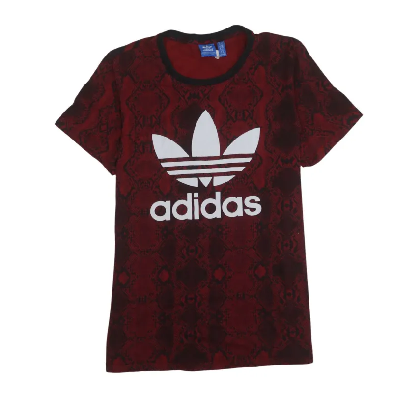 Adidas 90's Spellout Short Sleeves T Shirt Medium Burgundy Red made by Adidas
