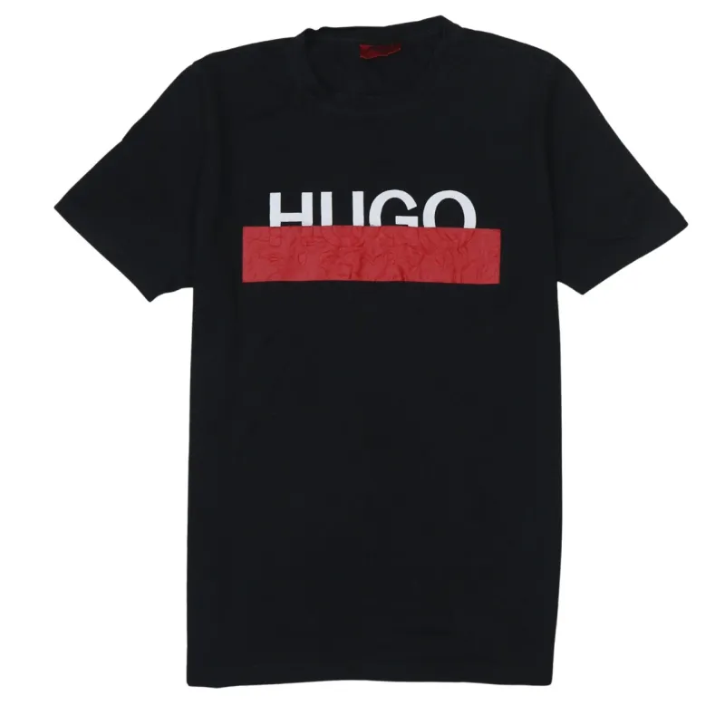 HUGO BOSS 90's Spellout Short Sleeves T Shirt Small Black sold by Vintage Club