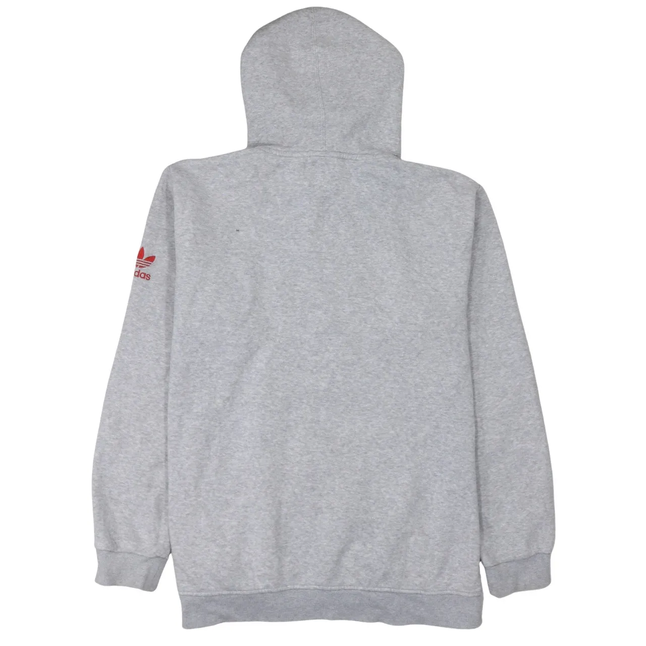 Adidas 90's Spellout Full Zip Up Hoodie Large Grey sold by Vintage Club product image thumbnail 2