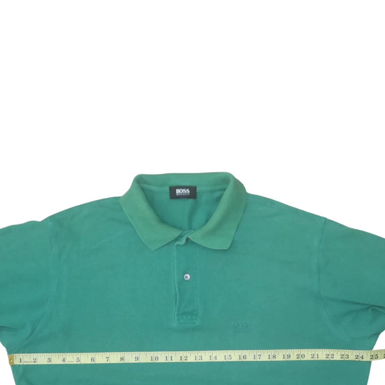 HUGO BOSS 90's Short Sleeves Quarter Button Polo Shirt XLarge Green sold by Vintage Club product image thumbnail 5