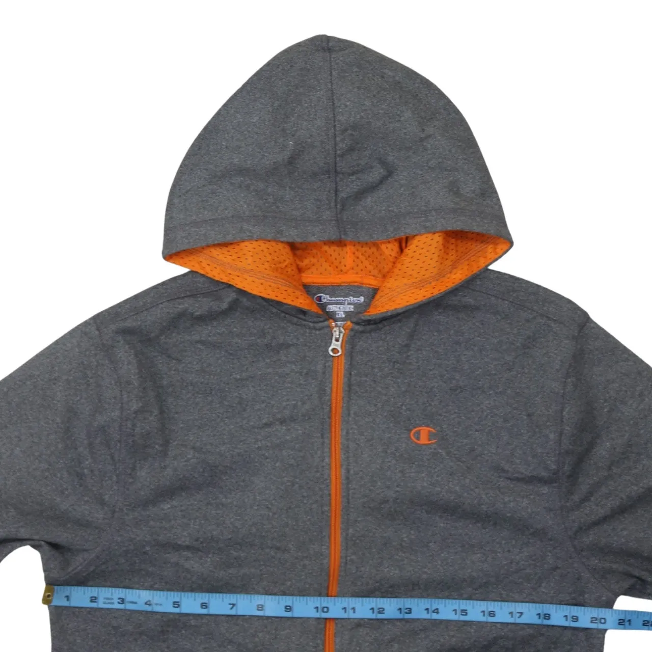 Champion 90's Drawstring Pockets Full Zip Up Hoodie XLarge Grey sold by Vintage Club product image thumbnail 5