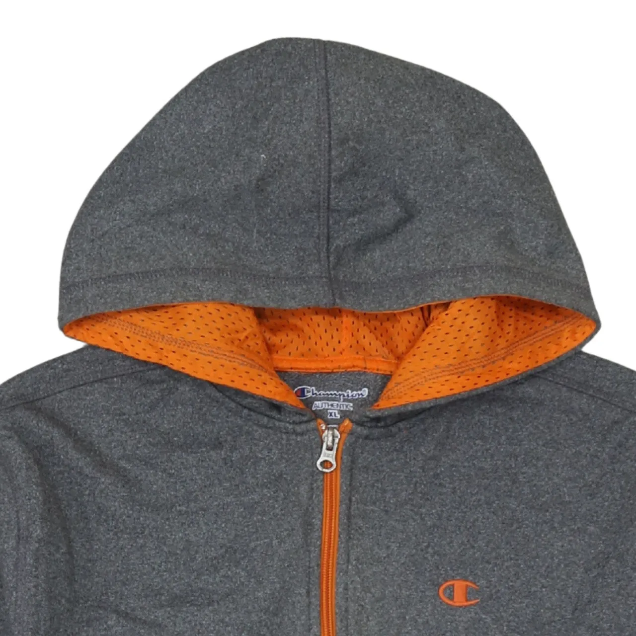 Champion 90's Drawstring Pockets Full Zip Up Hoodie XLarge Grey sold by Vintage Club product image thumbnail 3