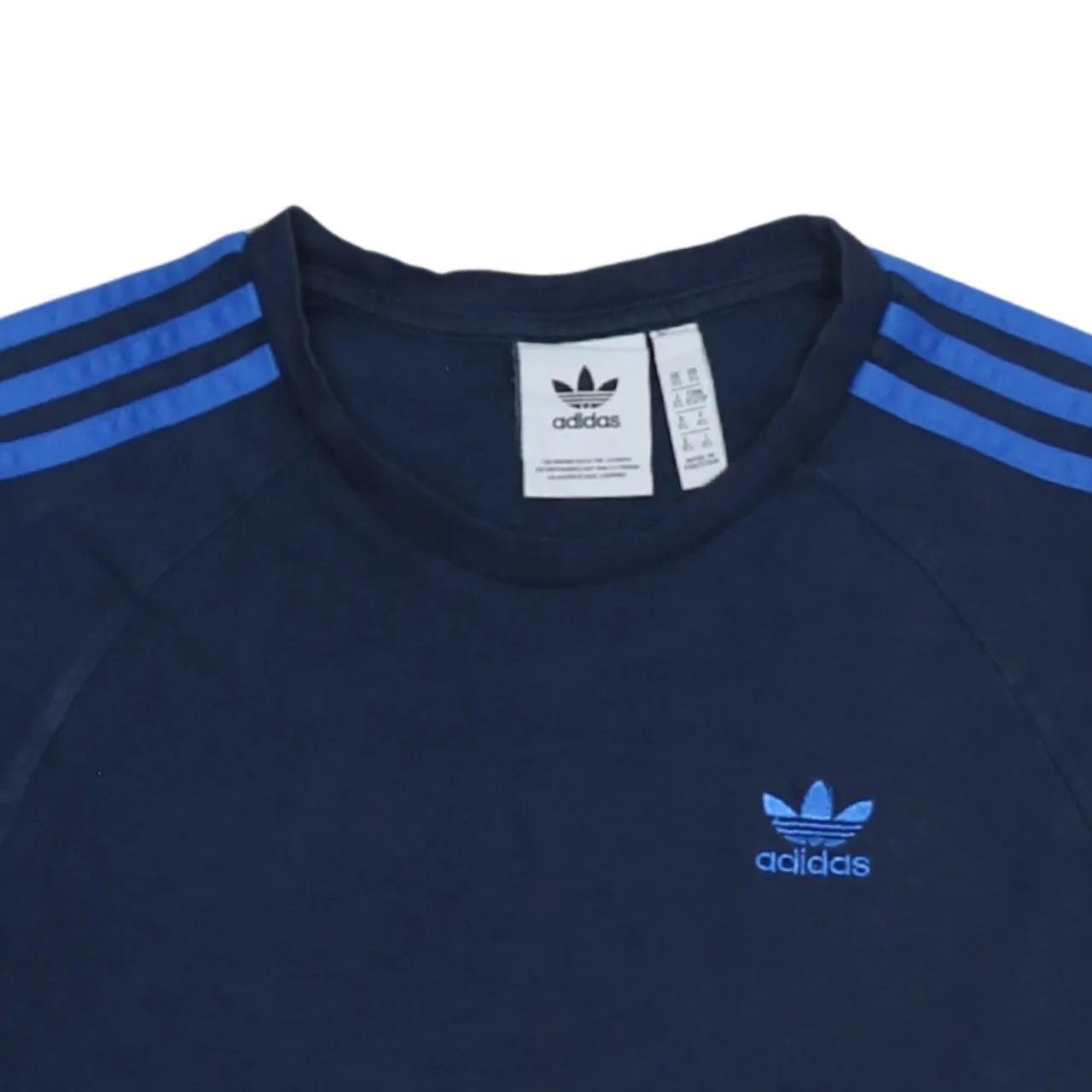 Adidas Navy Blue T Shirt Men's XSmall Trefoil Embroidered Logo Three Stripe Sleeves Tee sold by Vintage Club product image thumbnail 3