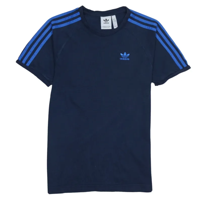 Adidas Navy Blue T Shirt Men's XSmall Trefoil Embroidered Logo Three Stripe Sleeves Tee sold by Vintage Club