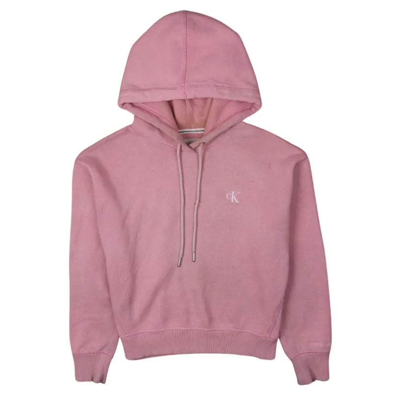 Calvin Klein Pink Hoodie Men's XSmall Embroidered CK Logo Drawstring Hood Pullover Sweatshirt sold by Vintage Club