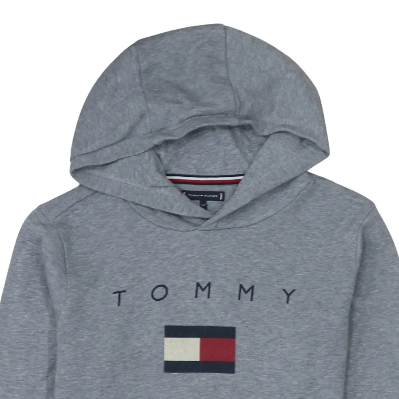 Tommy Hilfiger Grey Hoodie Men's XSmall Big Flag Printed Logo Pullover Sweatshirt sold by Vintage Club product image thumbnail 3