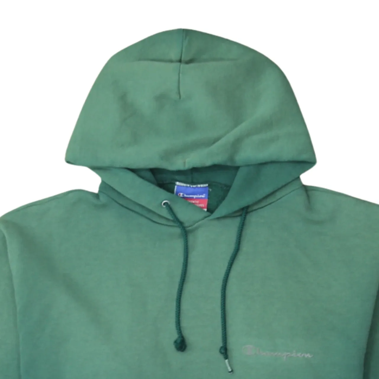 Champion 90's Drawstring Pockets Pullover Hoodie Medium Green sold by Vintage Club product image thumbnail 3