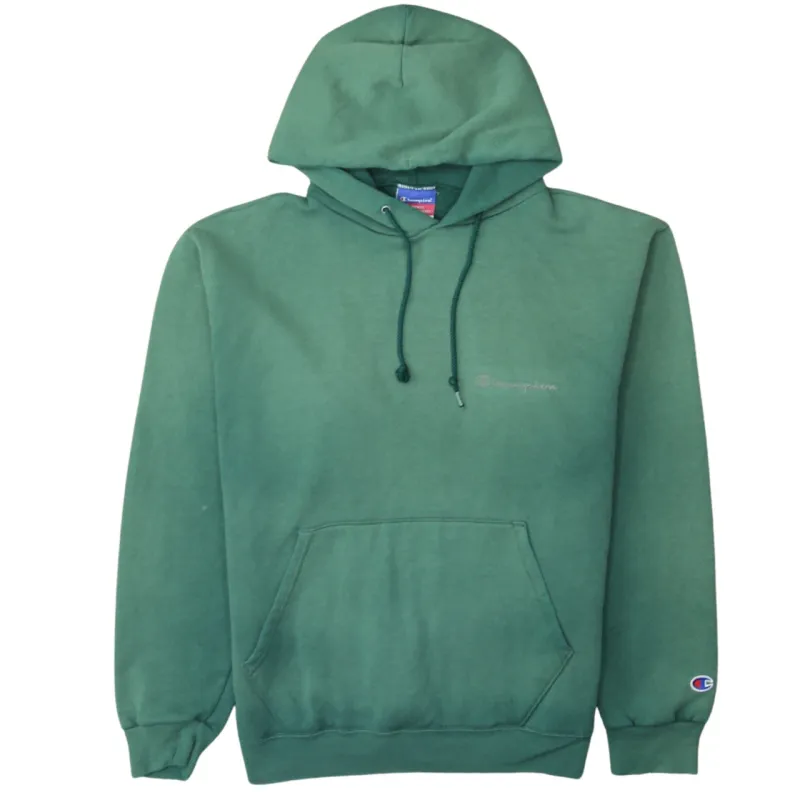 Champion 90's Drawstring Pockets Pullover Hoodie Medium Green sold by Vintage Club