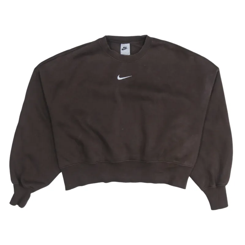 Nike 90's Center Middle Swoosh Crew Neck Sweatshirt Small Brown sold by Vintage Club
