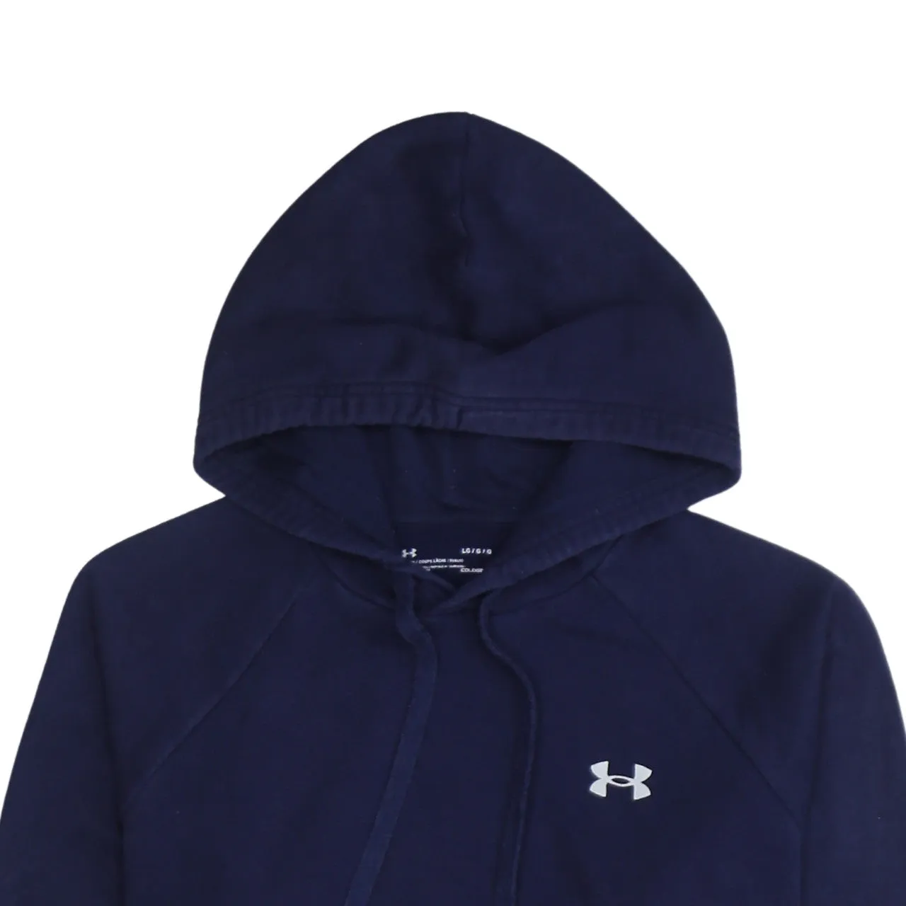 Under Armour 90's Drawstring Pockets Pullover Hoodie Large Navy Blue sold by Vintage Club product image thumbnail 3