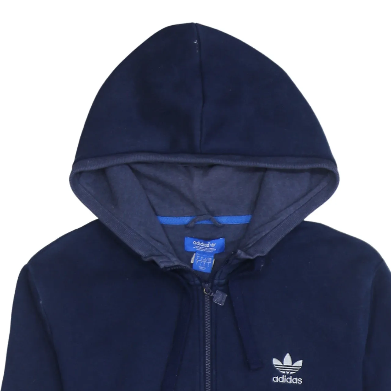 Adidas 90's Drawstring Pockets Full Zip Up Hoodie Large Navy Blue sold by Vintage Club product image thumbnail 3