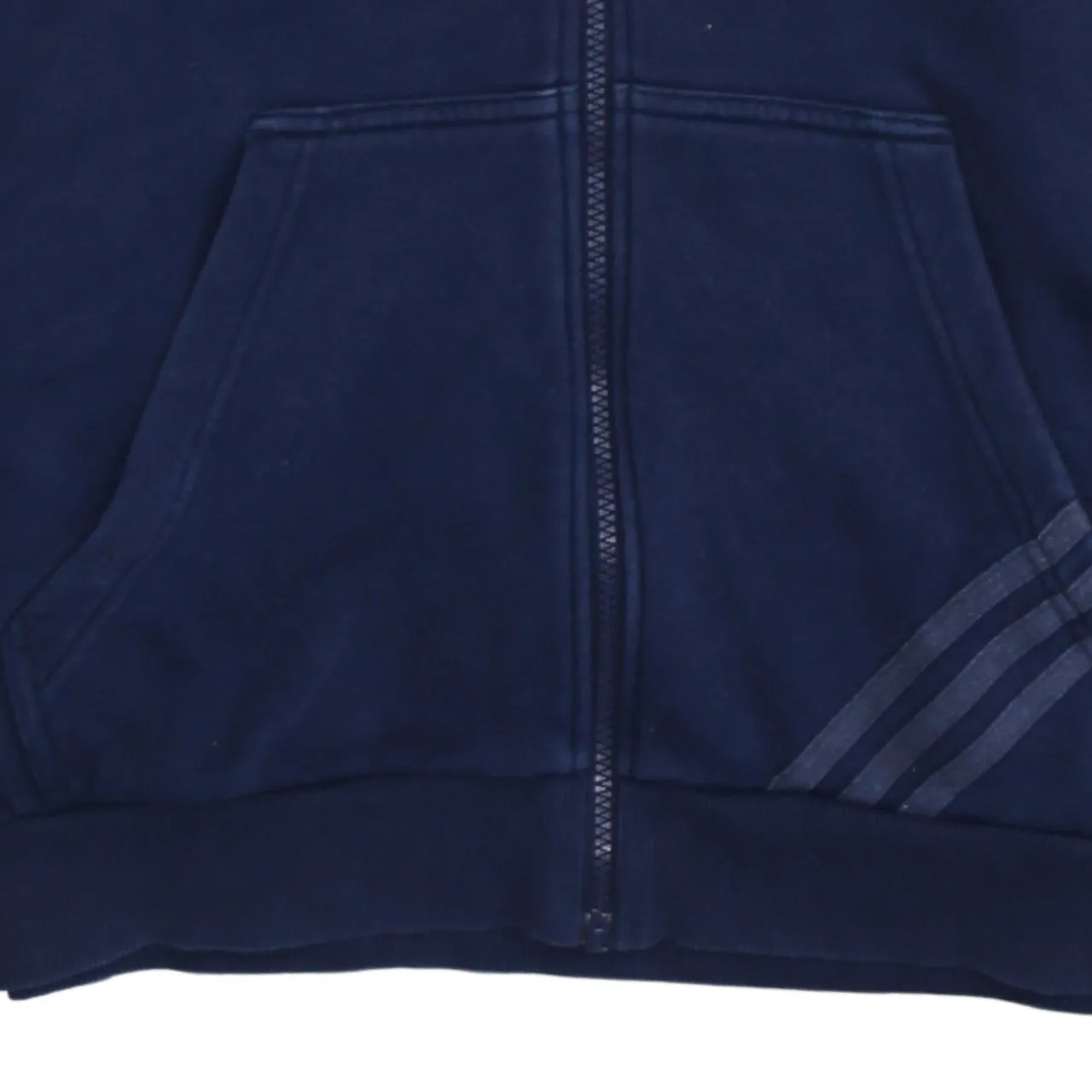 Adidas 90's Drawstring Pockets Full Zip Up Hoodie Large Navy Blue sold by Vintage Club product image thumbnail 4
