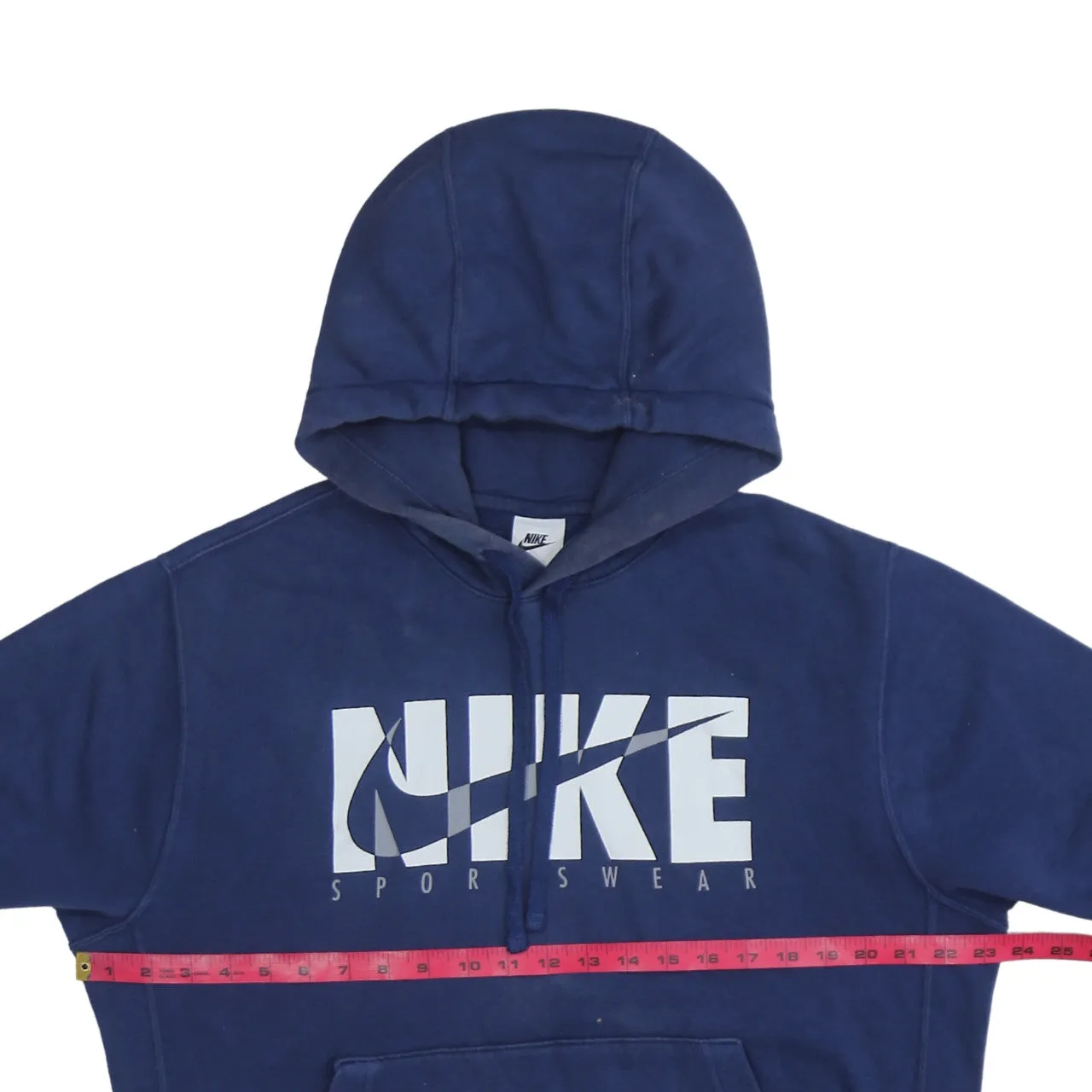 Nike 90's Center Middle Swoosh Pullover Hoodie Medium Navy Blue sold by Vintage Club product image thumbnail 5