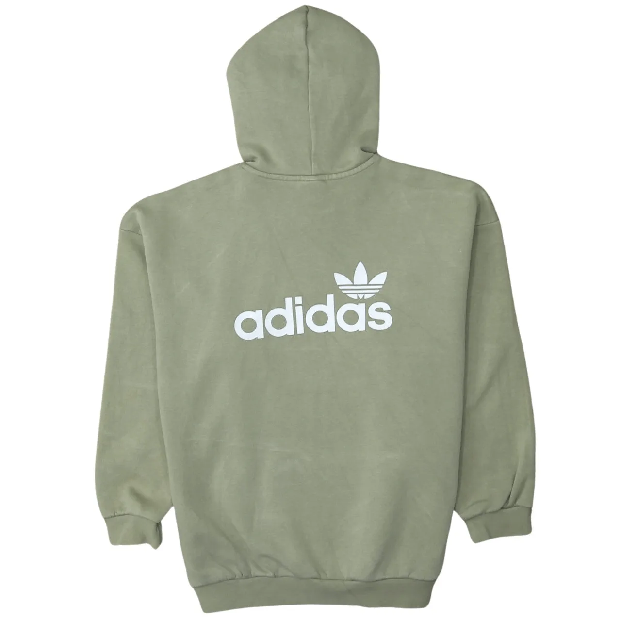 Adidas 90's Drawstring Pockets Pullover Hoodie Medium Green sold by Vintage Club product image thumbnail 2