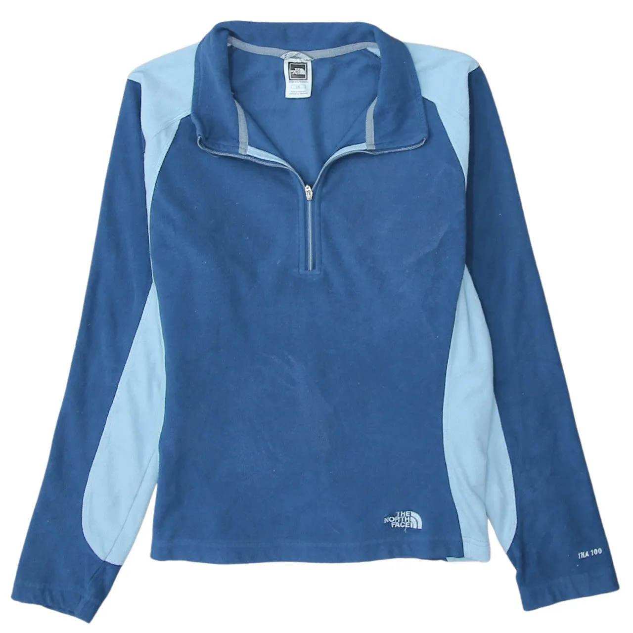 The North Face Blue Fleece Jumper Women’s Large Quarter Zip Embroidered Logo Pullover Top sold by Vintage Club